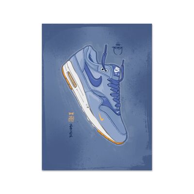 Name Air Max 1 Mini Swoosh Blue Art Print