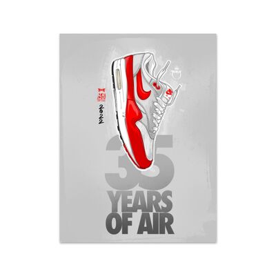 Name Air Max 1 OG Red 35 Years Art Print