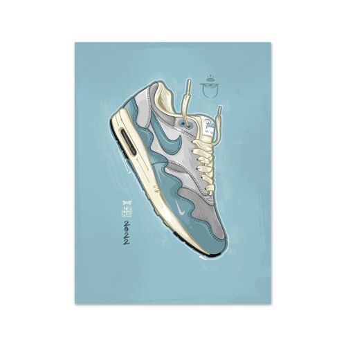 Name Air Max 1 Patta Waves Aqua Art Print