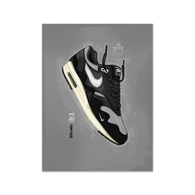 Name Air Max 1 Patta Waves Black Art Print