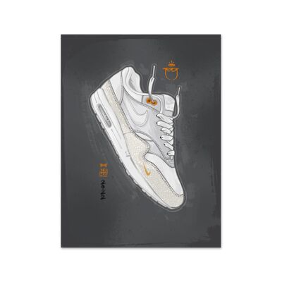 Nome Air Max 1 White Kumquat Art Print