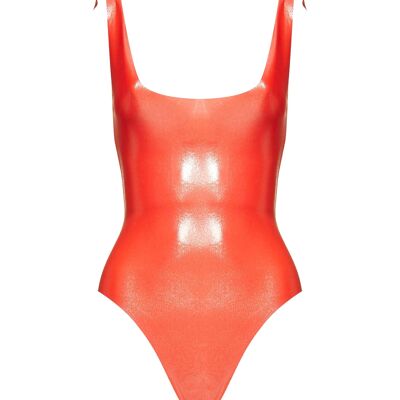 Knotting Bay Maillot in Coral