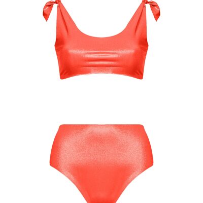 Knotting Bay high Waisted in Coral
