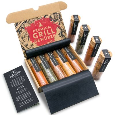 BBQ grill spices gift set for real grill masters I 5 exquisite grill spices including recipes, perfect grill gift for men, BBQ spices