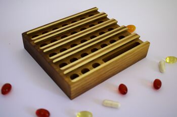 petit pilulier mensuel, pilulier quotidien, pilulier, boîte en bois, pilulier en bois 4