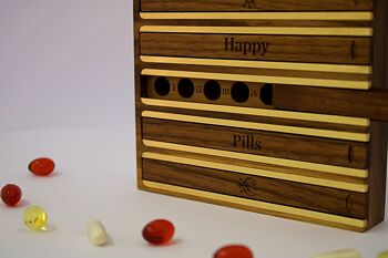 petit pilulier mensuel, pilulier quotidien, pilulier, boîte en bois, pilulier en bois 7