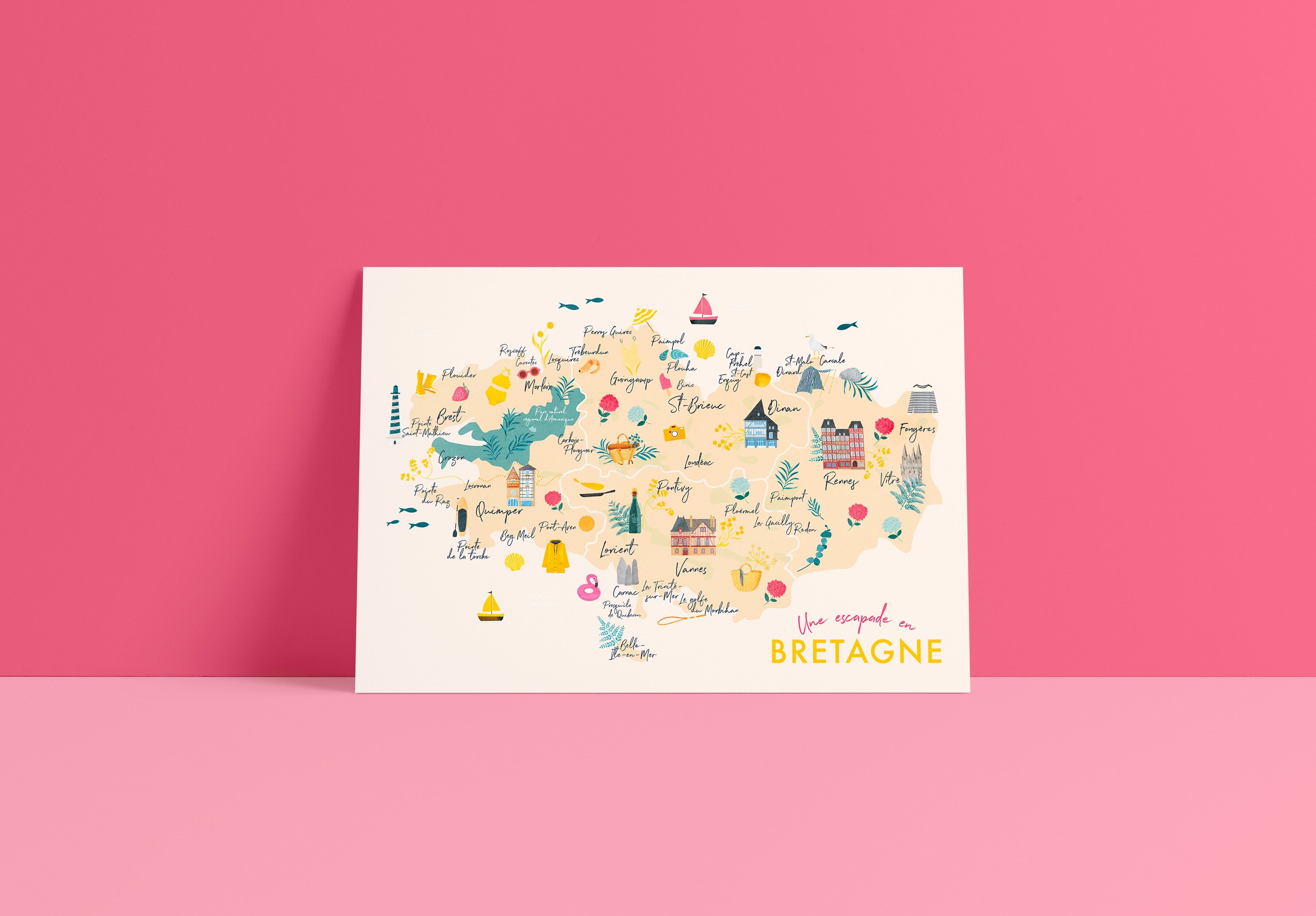 Poster A5 - Mappa della Bretagna