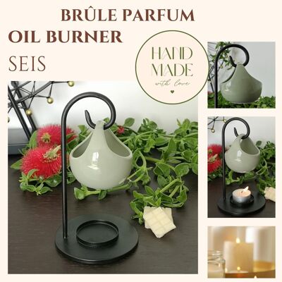 Perfume Burner Inspiration Series - Seis - in Ceramic and Metal - Tealight Holder, Scented Wax Burner - Aromatherapy Diffusion Accessory