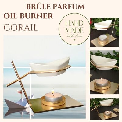 Brucia Profumi Serie Inspiration – Marinaio – Portacandele in Ceramica e Metallo – Design Originale e Moderno – Oli Essenziali, Cere Profumate – Idea Decorativa