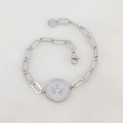 Bracelet Tara - Argenté et strass blanc