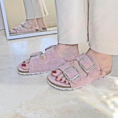 Zapatillas de estar por casa Cheerful textil rosa