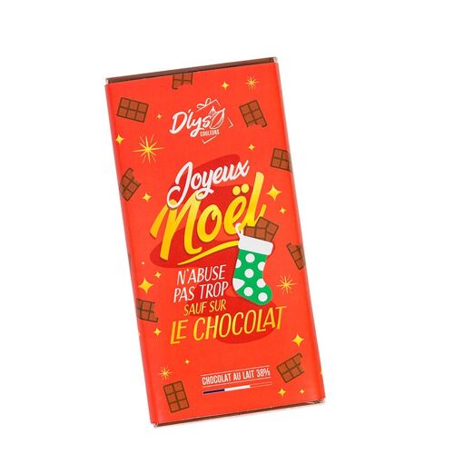 Tablette de chocolat "Joyeux Noël" - Chocolat au lait 38%