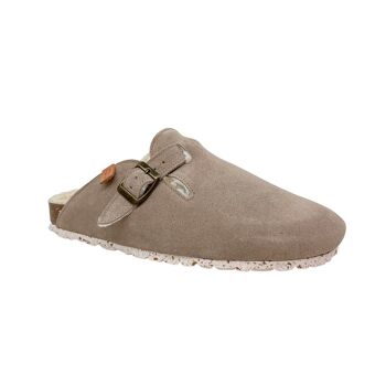 Chaussons Glad en croûte de cuir beige 3