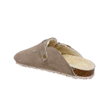 Chaussons Glad en croûte de cuir beige 4