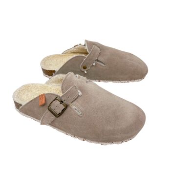 Chaussons Glad en croûte de cuir beige 5