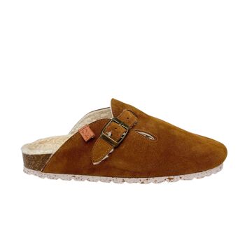 Slippers Glad en croûte de cuir marron clair 2