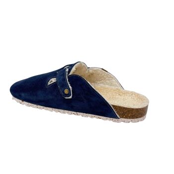 Chaussons Glad en croûte de cuir bleu 4