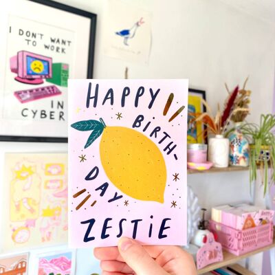 Happy Birthday Zestie greeting card