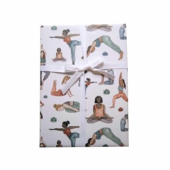 Papier cadeau yoga vraies femmes et poses de yoga 50x70 cm 1