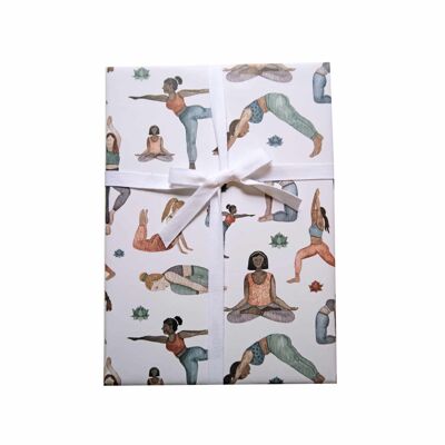 Papel de regalo yoga mujeres reales y posturas de yoga 50x70 cm