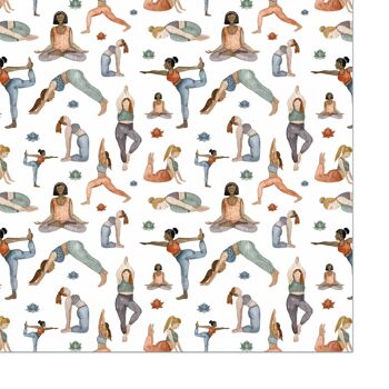 Papier cadeau yoga vraies femmes et poses de yoga 50x70 cm 2