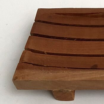 Porte-savon en bois de sapodille, 10 x 6 cm 4