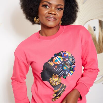 African Headwrap Sweatshirt - Pink