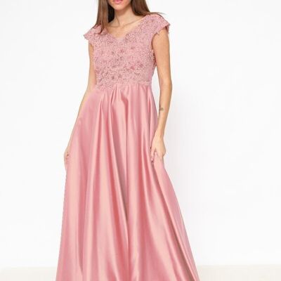 Pink Beaded Evening Dress