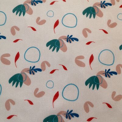 Tissu coton soie motif graphique abstrait colori sable - Fogli-22