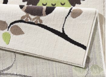 Tapis Velours Design pour Enfants Owl's Bambini beige vert 4