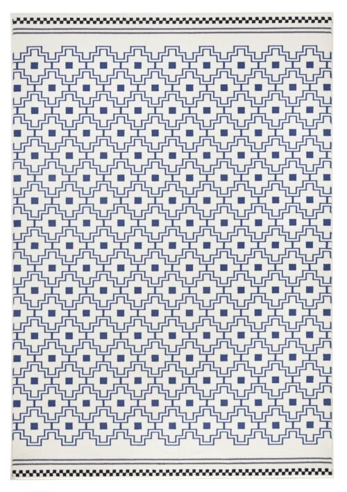 Design Velours Carpet Cubic Capri jeans-blue, cream