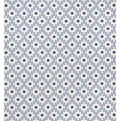 Design Velour Carpet Cubic Capri jeans-azul, crema