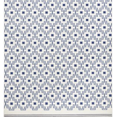 Design Velours Carpet Cubic Capri jeans-blue, cream