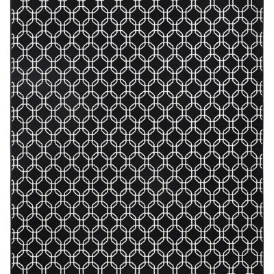 Chaîne de tapis en velours design Capri noir, crème
