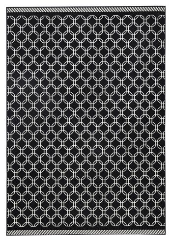 Chaîne de tapis en velours design Capri noir, crème 1