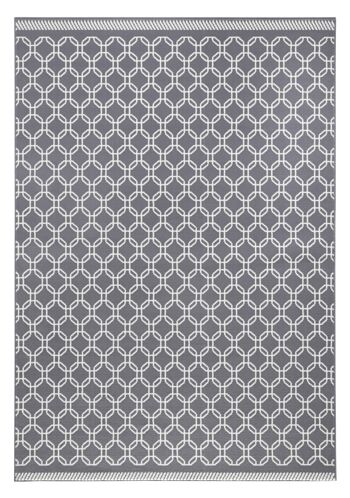 Chaîne de tapis en velours design Capri gris, crème 1