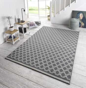 Chaîne de tapis en velours design Capri gris, crème 3