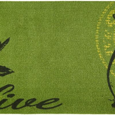 Washable Kitchen Runner Olive Cook & Clean Green