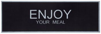 Tapis de cuisine lavable Enjoy your meal Cook & Clean Noir Gris 1