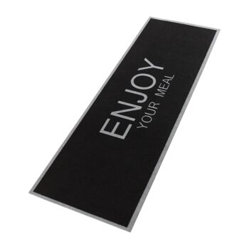 Tapis de cuisine lavable Enjoy your meal Cook & Clean Noir Gris 2