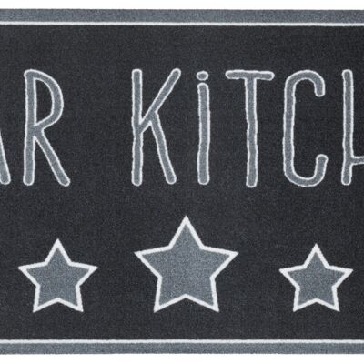 Tapis de cuisine lavable Star Kitchen Cook & Clean Noir Gris
