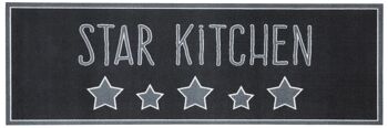 Tapis de cuisine lavable Star Kitchen Cook & Clean Noir Gris 1