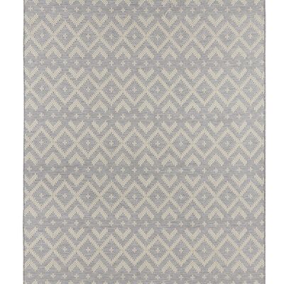 Allée de tapis tissé à plat avec aspect macramé Harmony Grey Wool