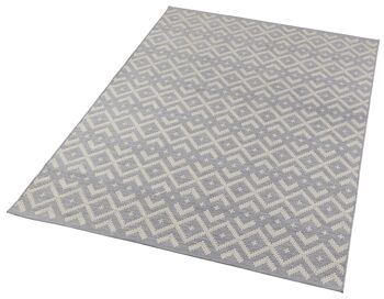 Allée de tapis tissé à plat avec aspect macramé Harmony Grey Wool 2