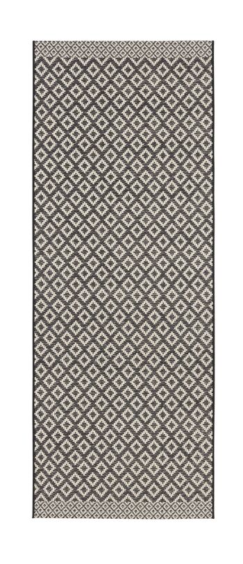 Tapis tissé à plat Avenue aspect macramé Harmony Black Wool 4