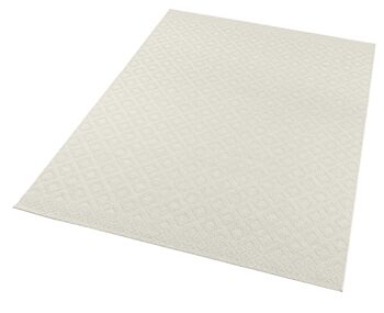 Tapis tissé à plat Avenue aspect macramé Harmony Laine Crème 2