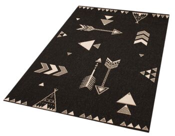 Tapis Enfant Flatweave Flèches Barney Vini Noir