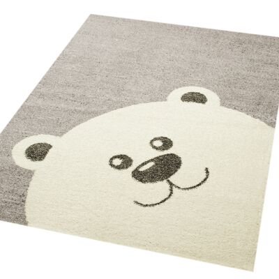 Children Carpet Teddy Bear Toby Vini Gray Cream