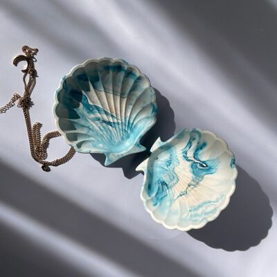 Aqua Seashell Trinket Dish