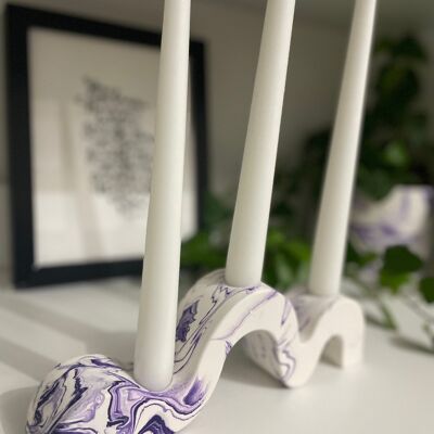 Jesmonite Marbled Candle Stick Holder